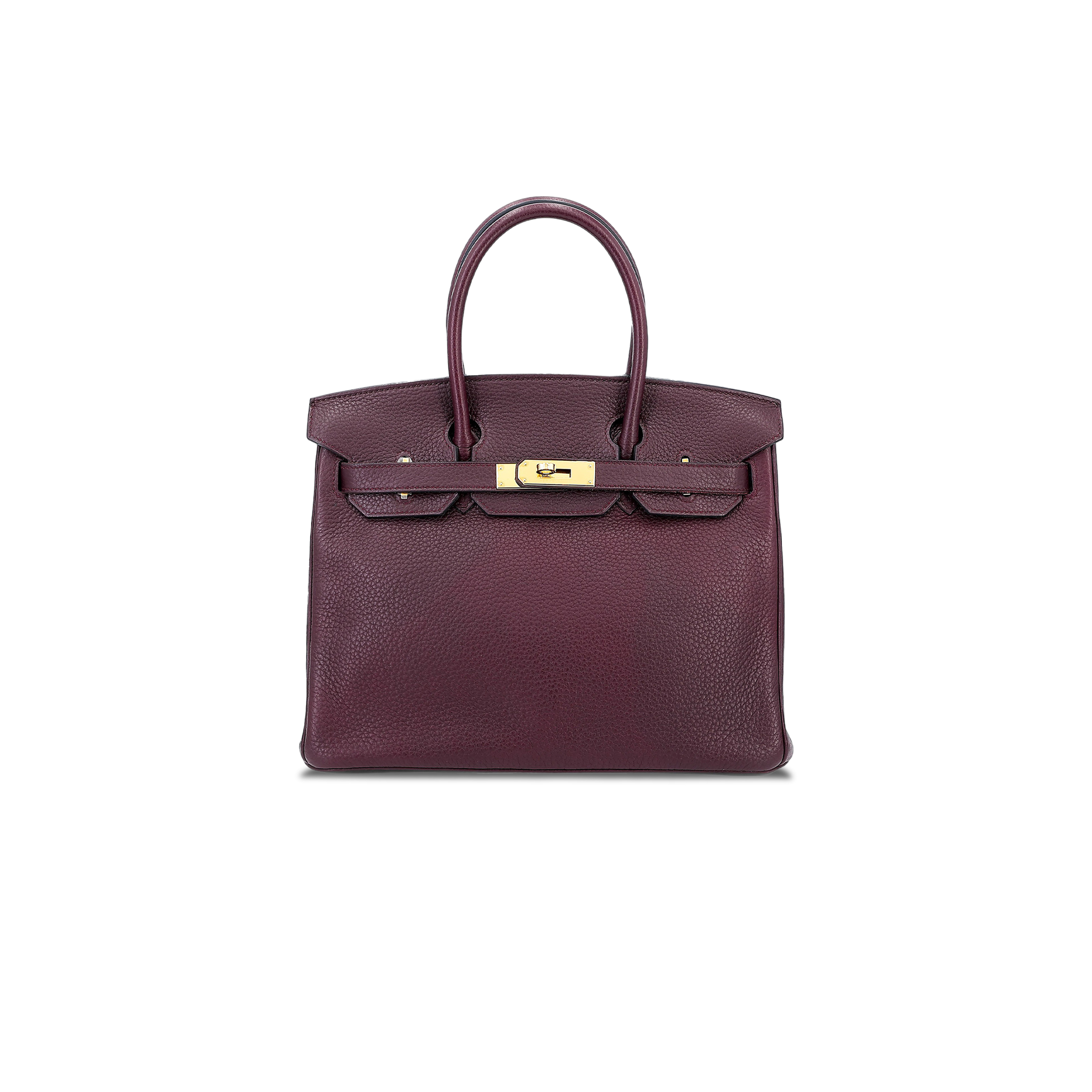 HERMÈS BIRKIN 30 TOGO LEATHER BURGUNDY GOLD BUCKLE BAG 8575895581 (30*22*15cm)